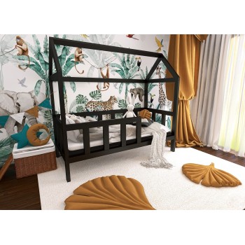 Łóżko dziecięce domek ARIEL czarne