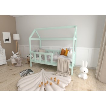 Łóżko dziecięce domek ARIEL miętowe