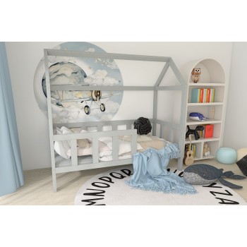 Łóżko dziecięce domek ARIEL szary