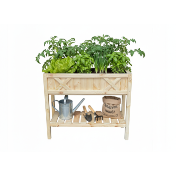 Donica Podwyższona z Półką na warzywa rośliny BEZBARWNA