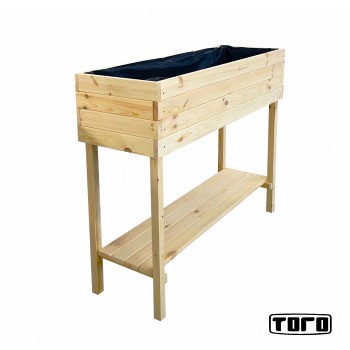 Donica drewniana kwietnik zielnik na warzywa z praktyczną półką