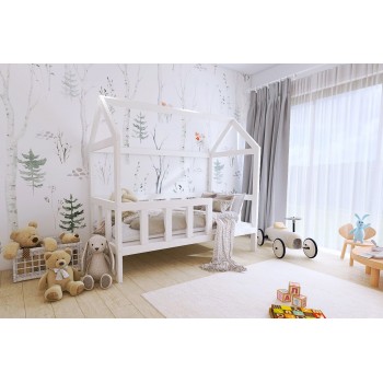 Łóżko dziecięce domek ARIEL białe