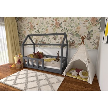 Łóżko dziecięce AURORA domek grafit